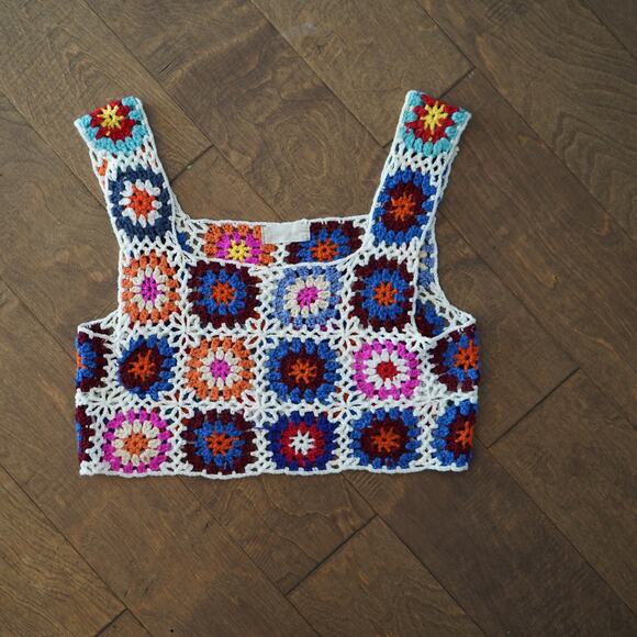 Alter'd State Women's Cropped Crochet Tank Top Size OS Best for medium - Picture 1 of 5